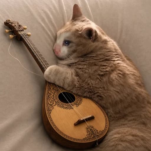 Плачущий кот с домброй